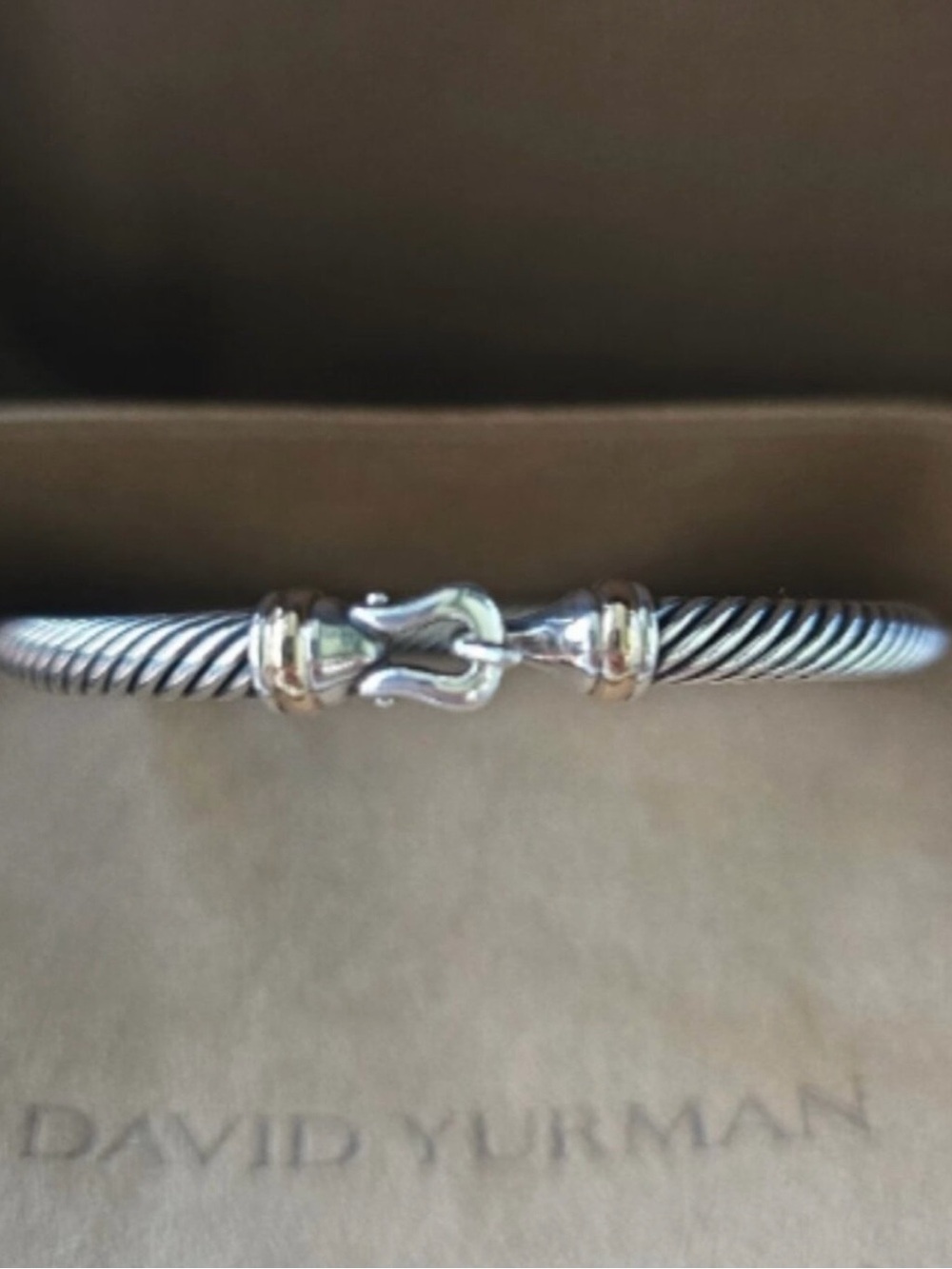 David Yurman Silver Two-Tone Cable Bracelet